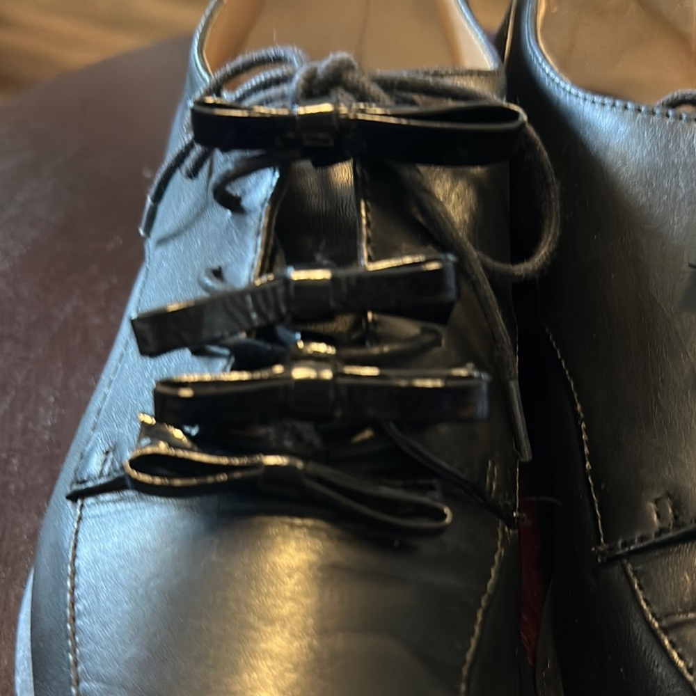 Banana Republic Black Oxford Shoes Sleek Leather Design - Picture 8 of 13